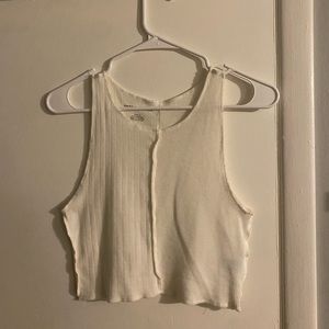 American Eagle - White Cropped Tank Top